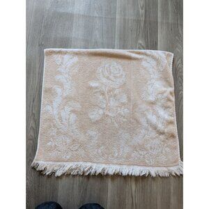 Vintage Grants Home Floral Beige Towel Made In USA 42" x 23"